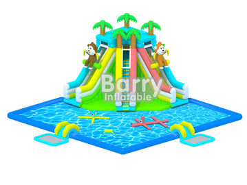बच्चों inflatable पानी पार्क उपकरण, OEM / ओडीएम जंगल inflatable पानी स्लाइड पूल पार्क