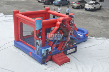 स्पाइडरमैन बाउंसी कैसल, स्लाइड के साथ गोल Inflatable बाउंसर कॉम्बो