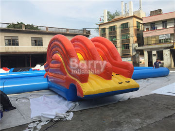 आयत गेंद या पैडल नौकाओं के लिए छोटे स्लाइड के साथ आयताकार आकार Inflatable पूल